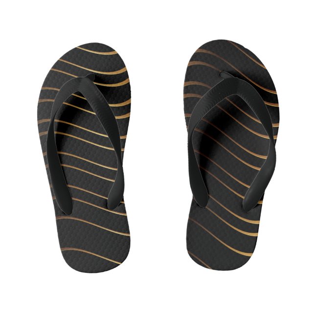 Golden Pattern 4 Kid's Flip Flops (Footbed)