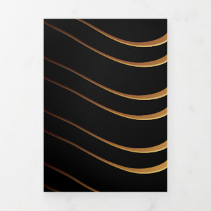 Golden Pattern 4 Tri-Fold Holiday Card