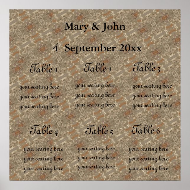 GOLDEN PATTERN seating chart (Front)