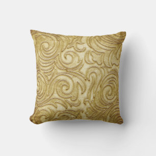 Golden pattern throw pillow