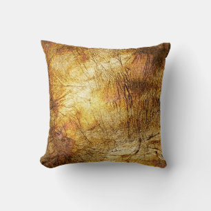 Golden pattern throw pillow