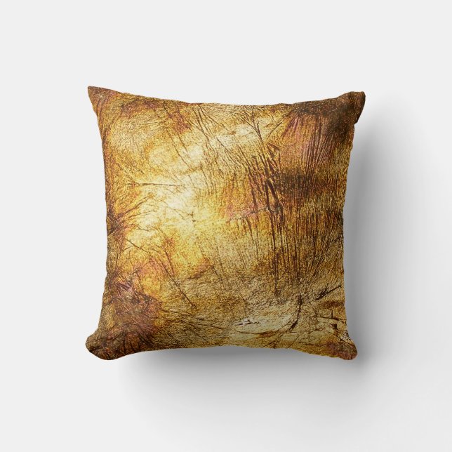 Golden pattern throw pillow (Front)