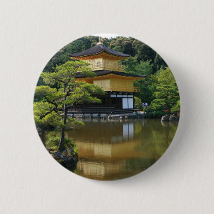 Golden Pavilion Temple in Kinkaku 2 Inch Round Button