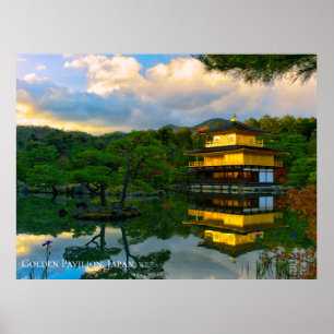 Golden Pavilion Temple Kyoto Japan Landscape Poster