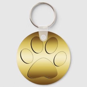 GOLDEN PAW PRINT KEYCHAIN