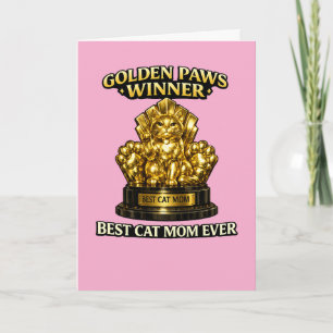 Golden Paws Award Funny Mother’s Day Card for Cat 