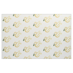 Golden peace dove with ivy leaf fabric