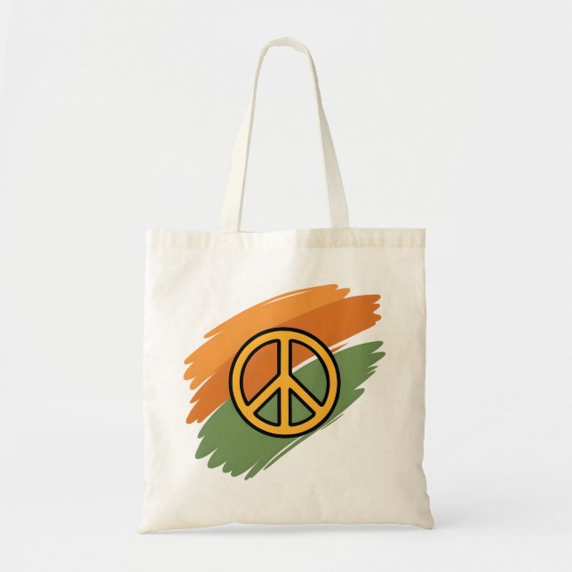 Golden Peace Symbol Budget Tote (Front)