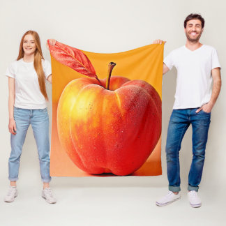 Golden Peach Perfection Design Fleece Blanket