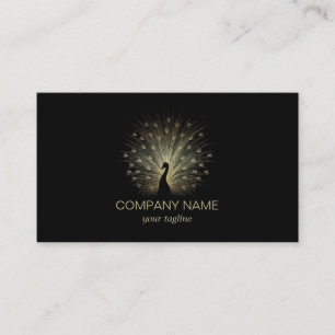 Golden Peacock Beautiful Modern Business Card