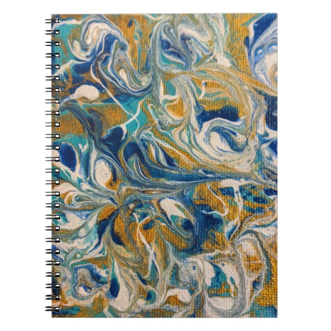 Golden Peacock Marble Notebook (Front)