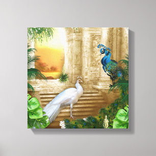 Golden Peacock Temple Dreams Collection Canvas Print