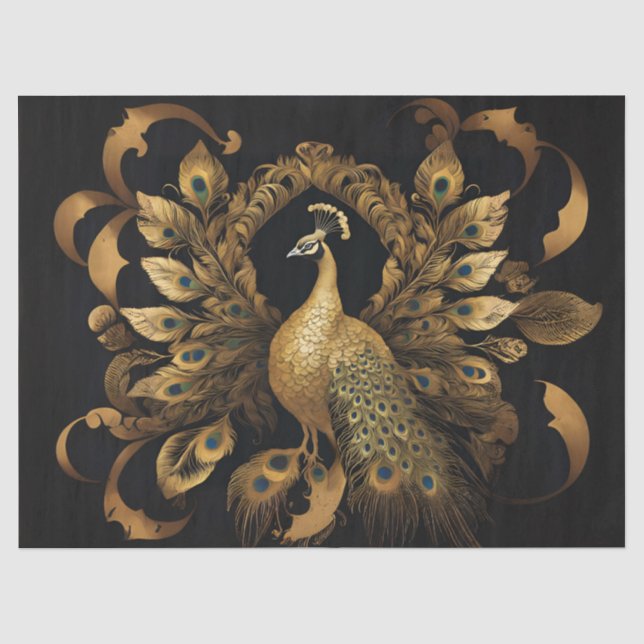 Golden Peacock Tissue Paper (Front)