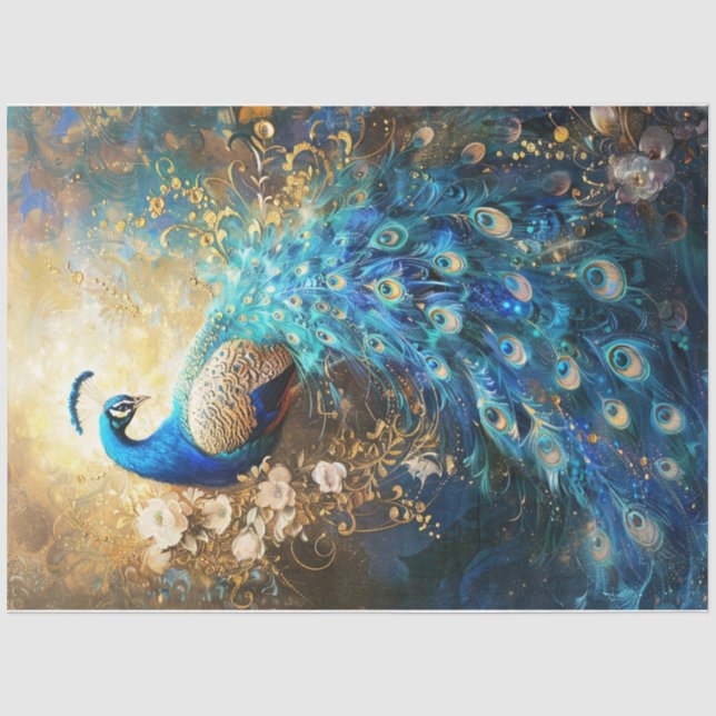 Golden Peacock Tissue Paper (Front)