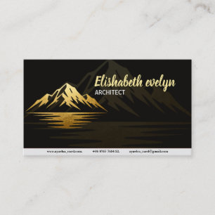 Golden Peaks - Modern Landscape O543 Business Card