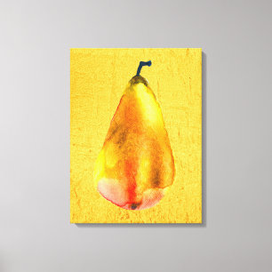 Golden Pear Fruit art Canvas Print