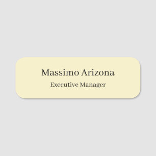 Golden Pearl Plain Professional Modern Minimailst Name Tag