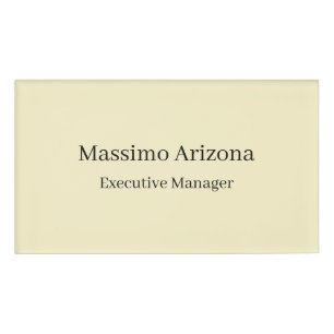 Golden Pearl Plain Professional Modern Minimailst Name Tag