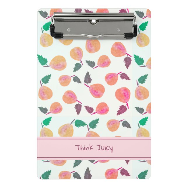 Golden Pears Collection Pink Mini Clipboard (Front)