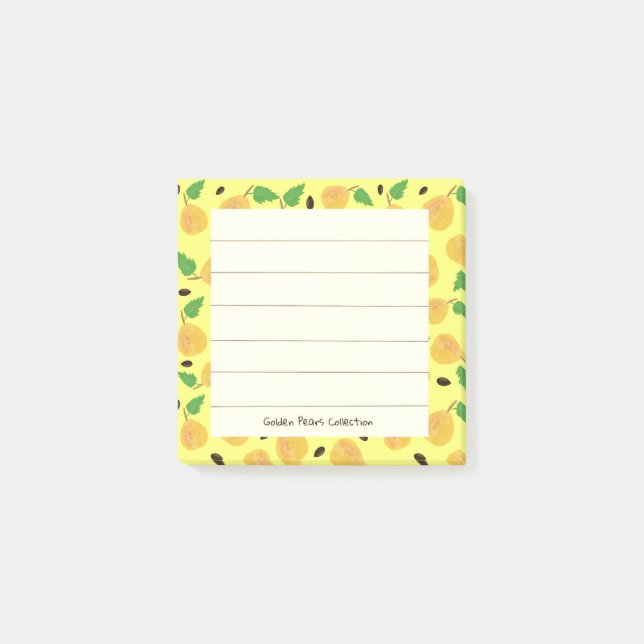 Golden Pears Collection Yellow Bright Post-it Notes (Front)