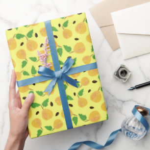 Golden Pears Collection Yellow Bright Wrapping Paper