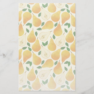 Golden Pears Pattern Stationery