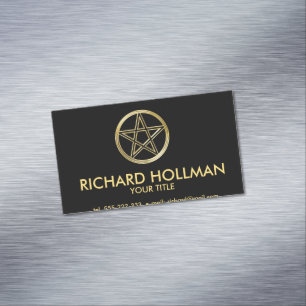 Golden pentagram 	Magnetic business card