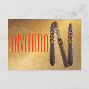 Golden Personalised Cigaro Invitation