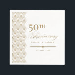 Golden Personalized Anniversary Napkin<br><div class="desc">Elevate your anniversary cocktail party with our exquisite personalized napkins. Each napkin is designed with elegant script, customizable with your names and date, and adorned with sophisticated borders. These timeless and refined napkins are the perfect addition to your celebration, adding a touch of personalized elegance to every toast and moment....</div>