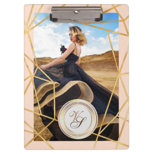 Golden Personalized Girl Fashion Modern Elegant Clipboard