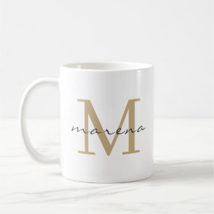 Golden personalized monogram with Your name Coffee Mug