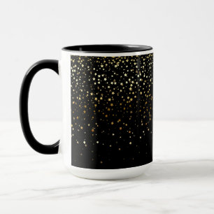 Golden Petite Stars Two-Tone Coffee Mug-Noir Mug