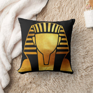 Golden Pharaoh's Legacy: Egyptian Mask Throw Pillow