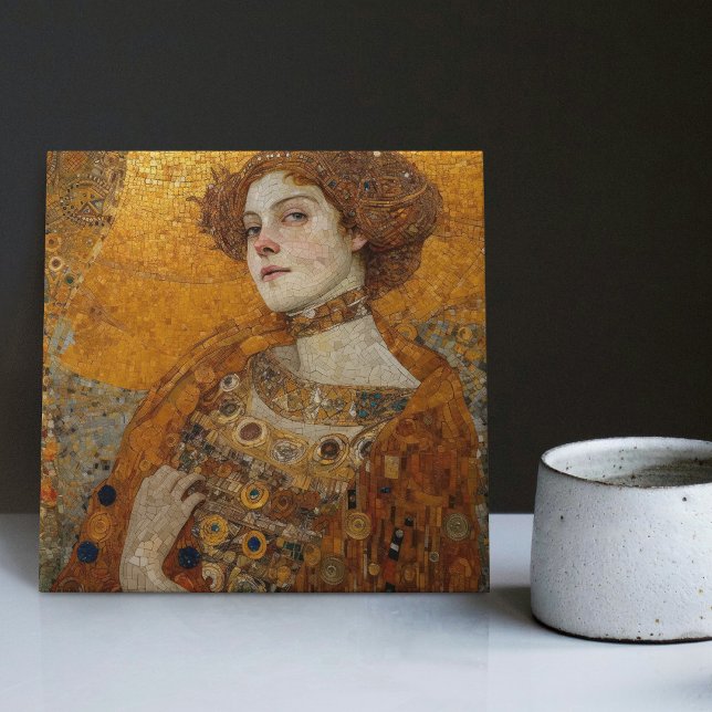 Golden Phase Gustav Klimt Mosaic Edwardian Woman C Tile (Creator Uploaded)