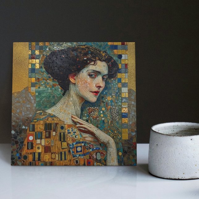 Golden Phase Gustav Klimt Mosaic Edwardian Woman C Tile (Creator Uploaded)