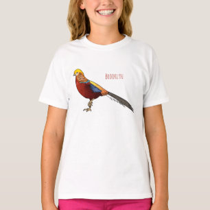 Golden pheasant bird cartoon illustration  T-Shirt