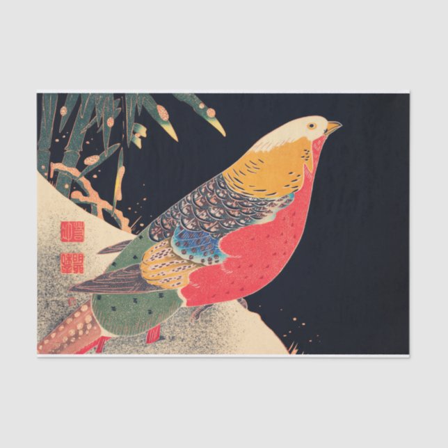 Golden Pheasant in the Snow by Ito Jakuchu Tissue Paper (Front)