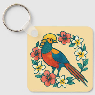 golden pheasant keychain