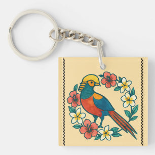golden pheasant keychain