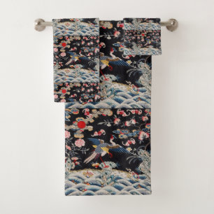 Golden Pheasant & Quing Dynasty /imperial China Bath Towel Set