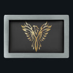 Golden Phoenix Belt Buckle<br><div class="desc">A great belt buckle for any man.  This buckle features a black background with a gold silhouette of a Phoenix with it's wings spread wide.</div>