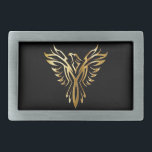 Golden Phoenix Belt Buckle<br><div class="desc">A great belt buckle for any man. This buckle features a black background with a gold silhouette of a Phoenix with it's wings spread wide.</div>
