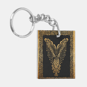 Golden Phoenix Elegance Keychain