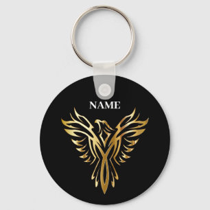 Golden phoenix, elegance keychain