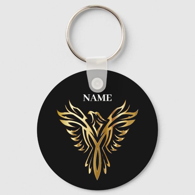 Golden phoenix, elegance keychain (Front)
