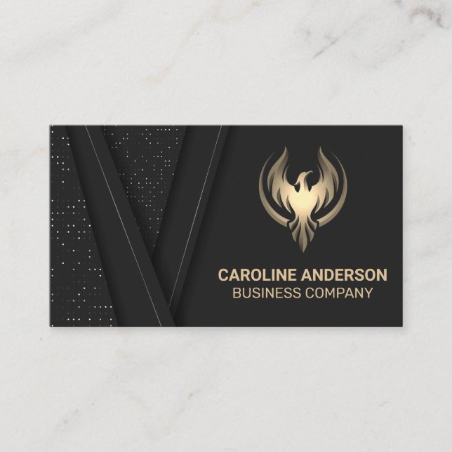 Golden Phoenix Logo Business Card (Front)