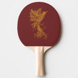 golden Phoenix Red and Blue Ping Pong Paddle