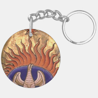 Golden Phoenix Rising From the Ashes Keychain