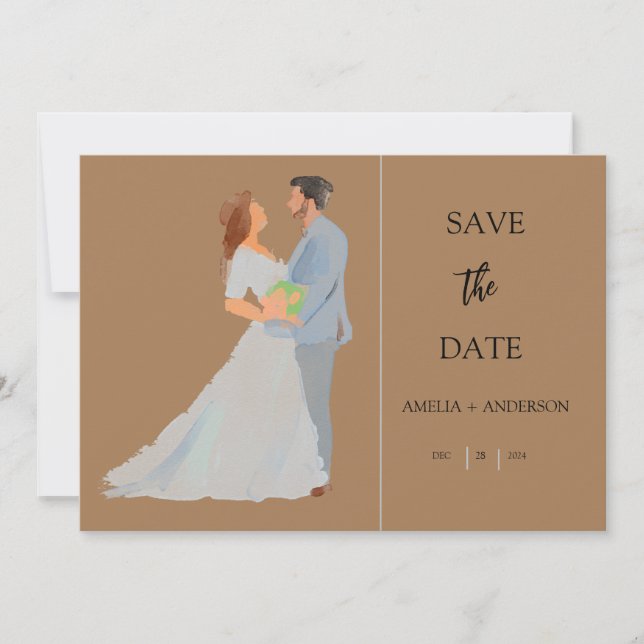 Golden Photo Customizable Save The Date (Front)