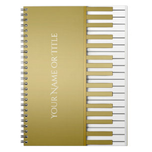 Golden Piano Keyboard Personalized Notebook